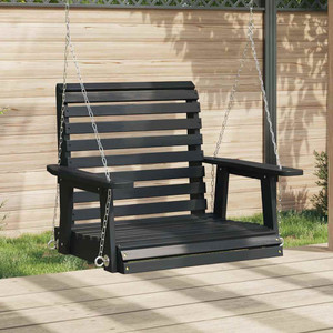  Garden Swing Chair Black Solid fir wood Single Comfy A949-4008980