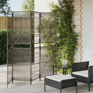  Room Divider 4 Panels Gray Poly Rattan A949-365378