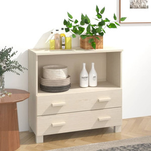  Sideboard HAMAR Honey Brown 33.5"x13.8"x31.5" Solid Wood Pine A949-340496