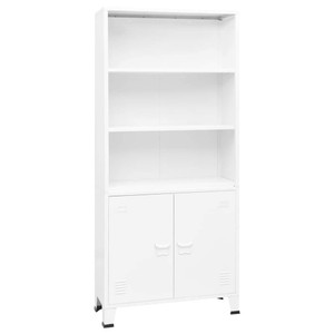  Industrial Bookshelf White 31.5"x12.6"x70.9" Steel A949-339632