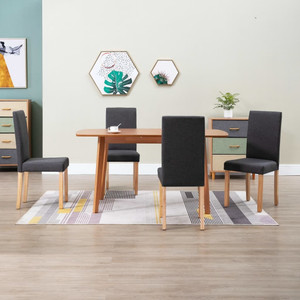  Dining Chairs 4 pcs Dark Gray Fabric A949-249217