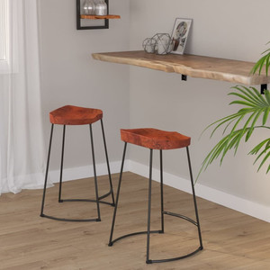  Gavin Bar Stools 2 pcs 17.7"x15.7"x24.8" Solid Wood Mango A949-344915