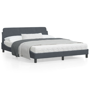  Bed Frame "Dover" Dark Gray 59.8"x79.9" Velvet A949-373292