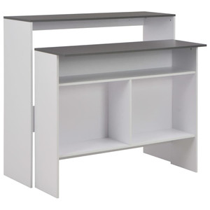 Bar Table with 2 Table Tops White and Gray 51.2"x15.7"x47.2 A949-280221