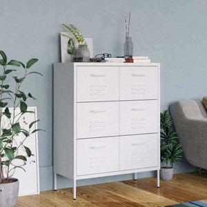  Drawer Cabinet White 31.5"x13.8"x40" Steel A949-336152