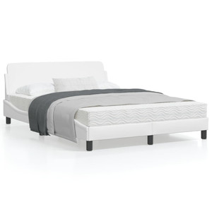  Bed Frame "Dover" White 53.9"x74.8" Faux Leather A949-373286