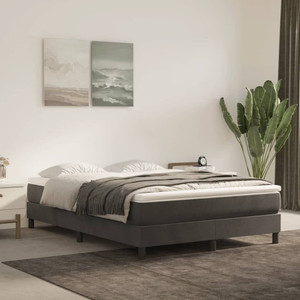  Box Spring Bed Frame Dark Gray Queen Velvet (US Only) A949-3120806