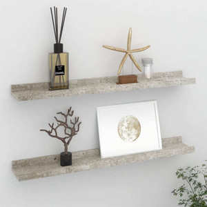  Wall Shelves 2 pcs Concrete Gray 23.6"x3.5"x1.2 A949-326700