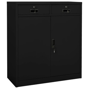  Office Cabinet Black 35.4"x15.7"x40.2" Steel A949-336411