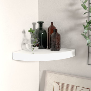  Floating Corner Shelf White 9.8"x9.8"x1.5" MDF A949-323895