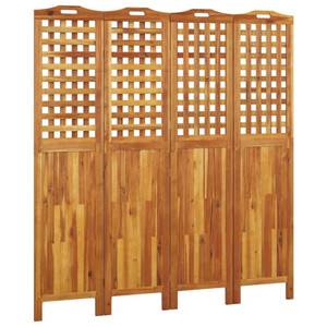  4-Panel Room Divider 63.8"x0.8"x70.9" Solid Wood Acacia A949-318549