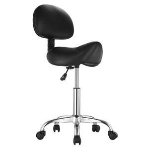 Saddle Stool with Back Support and Wheels, 450 LBS Weight Capacity Ergonomic Rolling Stool, Height  E415-MADHSJSMADYKGSSYWV0