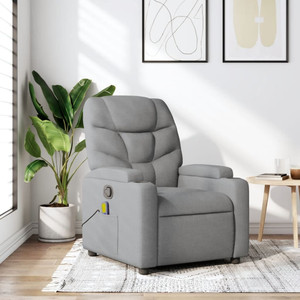 Massage Recliner Chair Light Grey Fabric A949-3206032