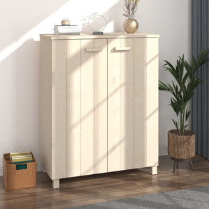  Shoe Cabinet HAMAR Honey Brown 33.5"x15.7"x42.5" Solid Wood Pine A949-340516