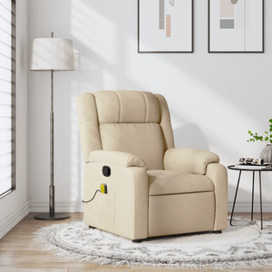  Massage Recliner Chair Cream Fabric A949-3206209