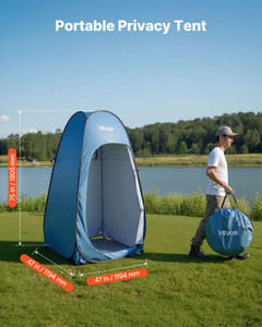 Pop up Shower Tent, Instant Portable Privacy Tent Changing Room with Shower Bag, Ground Stakes, Rop E415-SRZPL47W47H7SXQ2Q001V0
