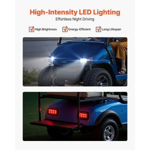 Golf Cart Light Kit, 12 Volt, LED Headlight and Tail Light Kit with Wiring Harness, Switch, Zip Tie E415-QCDTJEZGOXHTZAI0W001V9