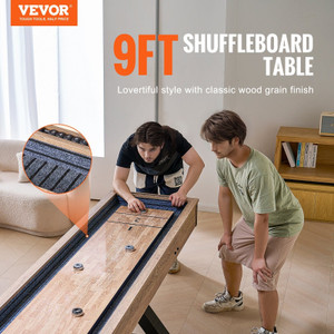 Shuffleboard Table, 9 ft Shuffleboard for Family Game Rooms, 2 in 1 Shuffleboard and Bowling Combo  E415-ZZKSHZ9YCBDDYJZXSV0