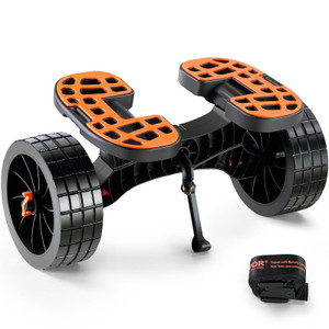 Heavy Duty Kayak Cart, 320lbs Load Capacity, Detachable Canoe Trolley Cart with 10'' Solid Tires, A E415-S320LBS10INCHRSSKV0