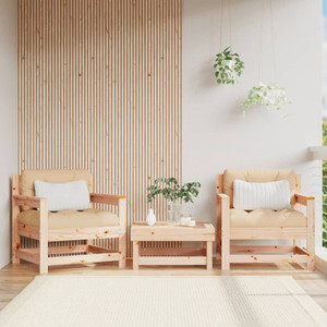 Patio Chairs with Cushions 2 pcs Solid Wood Pine A949-825562