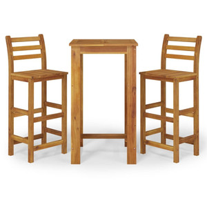3 Piece Patio Bar Set Solid Wood Acacia A949-3154390