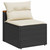 5 Piece Patio Sofa Set with Cushions Black Poly Rattan Acacia A949-3213537