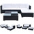 5 Piece Patio Lounge Set with Cushions Poly Rattan Black A949-42100