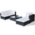 5 Piece Patio Lounge Set with Cushions Poly Rattan Black A949-42100