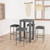 5 Piece Patio Bar Set with Cushions Poly Rattan Gray A949-3064779