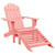 Patio Adirondack Chair with Ottoman Solid Fir Wood Pink A949-315867