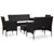 5 Piece Patio Lounge Set With Cushions Poly Rattan Black A949-45893