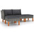 4 Piece Patio Lounge Set with Cushions Poly Rattan Gray A949-3059709