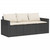 6 Piece Patio Sofa Set with Cushions Black Poly Rattan A949-3213548