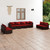 8 Piece Patio Lounge Set with Cushions Poly Rattan Brown A949-3102251