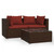 Patio Furniture Set 3 Piece with Cushions Brown Poly Rattan A949-317543