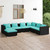7 Piece Patio Lounge Set with Cushions Poly Rattan Black A949-3101833
