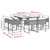 9 Piece Patio Dining Set with Cushions Gray Poly Rattan A949-3278149