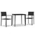 3 Piece Patio Dining Set Black A949-3099275