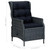 Reclining Patio Chair with Footstool Poly Rattan Dark Gray A949-313303