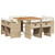 9 Piece Patio Dining Set with Cushions Beige Poly Rattan A949-3277971