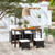 5 Piece Patio Dining Set Poly Rattan and Acacia Wood Black A949-42529