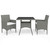 3 Piece Patio Dining Set Gray Poly Rattan and Glass A949-3058309