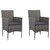 3 Piece Patio Dining Set Gray Poly Rattan and Glass A949-3058309
