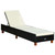 Sunbed with Cushion Poly Rattan Black A949-310474