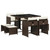 9 Piece Patio Dining Set with Cushions Brown Poly Rattan A949-3277904