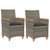 Patio Chairs with Cushions 2 pcs Gray Poly Rattan&Solid Wood A949-368721