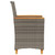 Patio Chairs with Cushions 2 pcs Gray Poly Rattan&Solid Wood A949-368721