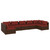7 Piece Patio Lounge Set with Cushions Poly Rattan Brown A949-3101891