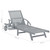 Patio Sun Lounger Gray Solid Acacia Wood A949-45939