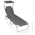 Folding Sun Lounger with Canopy Gray Aluminum A949-47772